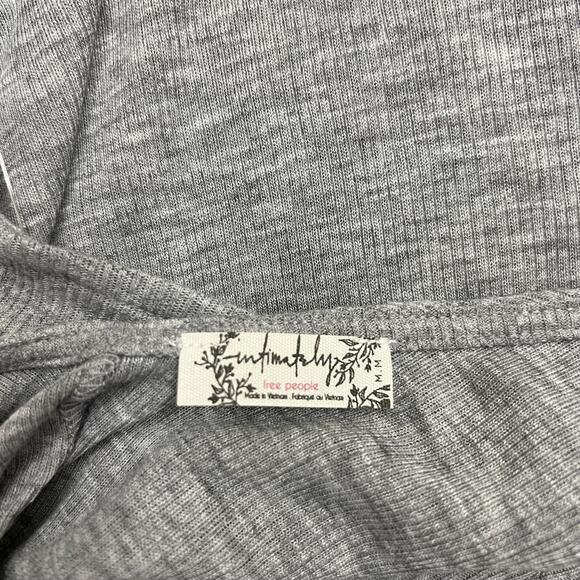 Free People Tank Top Womens Medium Heather Gray Loose Fit Ribbed Cami Intimately - Picture 4 of 8